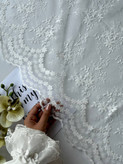 شال گیپور وارداتی رنگبندی سفید- مشکی
