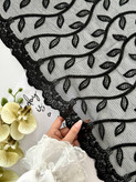 شال گیپور وارداتی رنگبندی سفید- مشکی