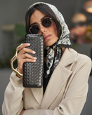 کیف مجلسی زنانه بافتدار دسته فلزی کد XY18