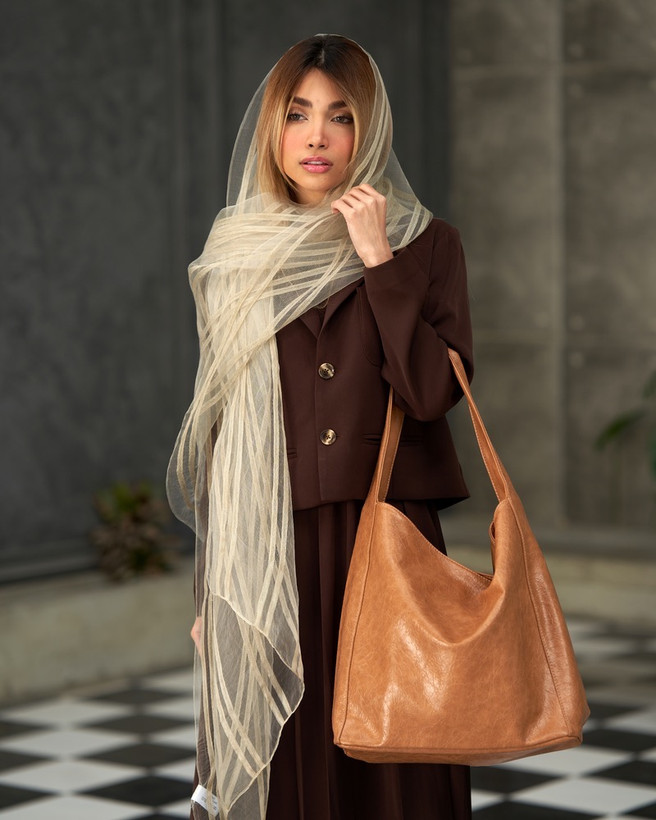 کیف دوشی زنانه بزرگ مدل هوبو کد 6106