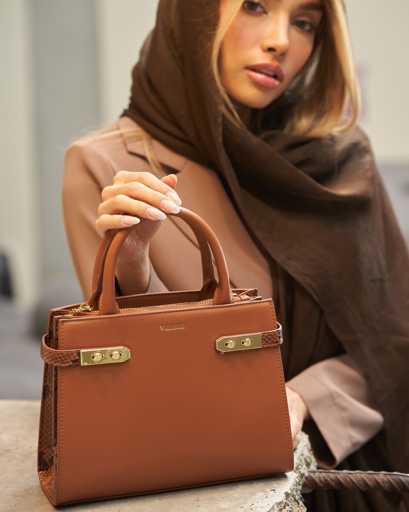 کیف دستی زنانه رسمی مدل قفل‌دار کد 3988