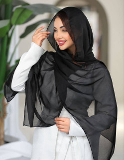 عکس محصول شال مشکی حریر ساده