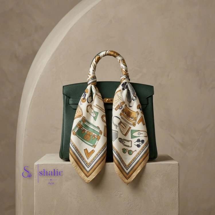 مینی اسکارف زنانه طرح کلاسیک کیف و چمدان