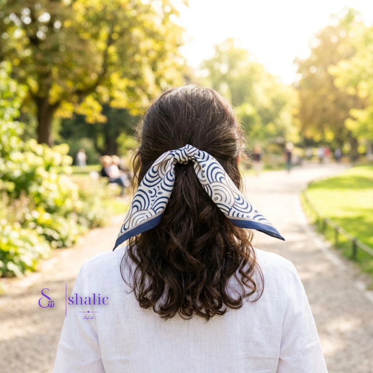 مینی اسکارف ابریشمی مدل کوبیسم