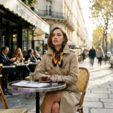 مینی اسکارف زنانه طرح ساعت سایز