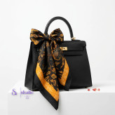 مینی اسکارف زنانه طرح ساعت سایز