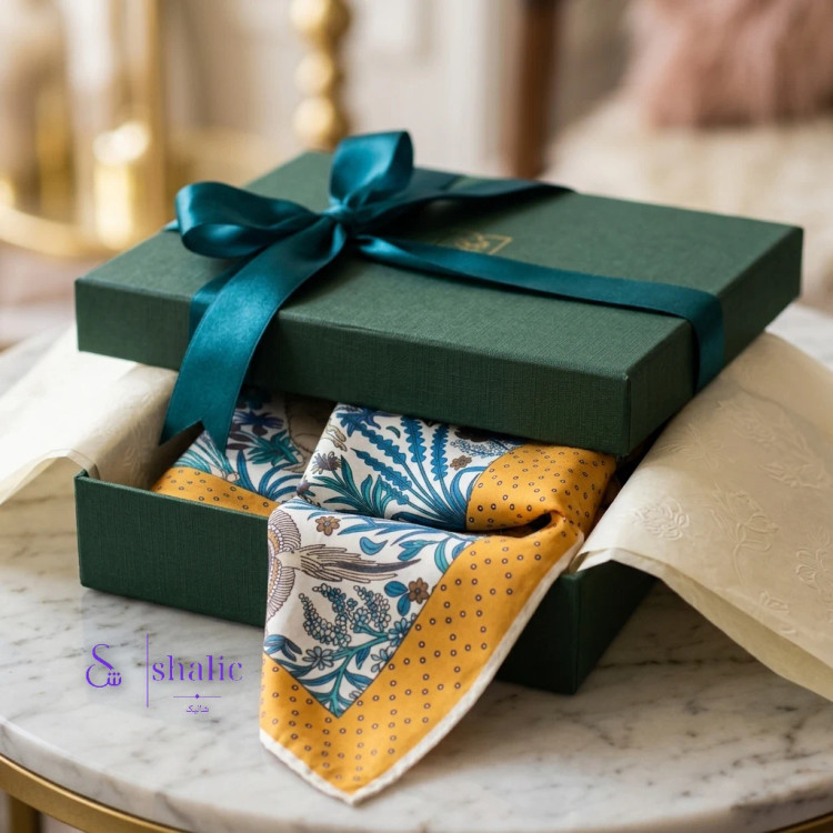 مینی اسکارف زنانه طرح حیوانات و گلهای شرقی