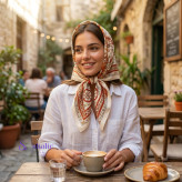 مینی اسکارف زنانه طرح کاشی و نقوش سنتی