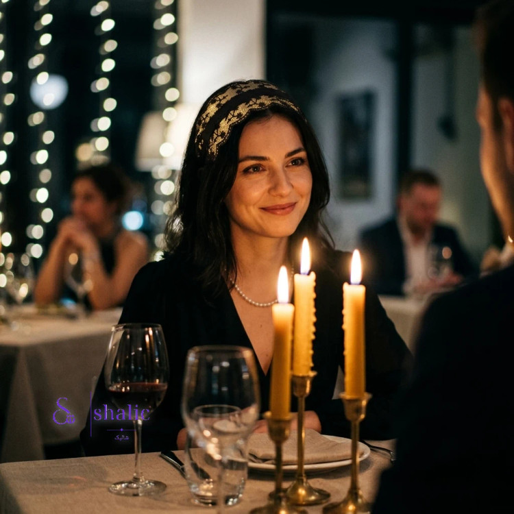 هدبند زنانه توری گلدوزی در دو رنگ مشکی و سفید