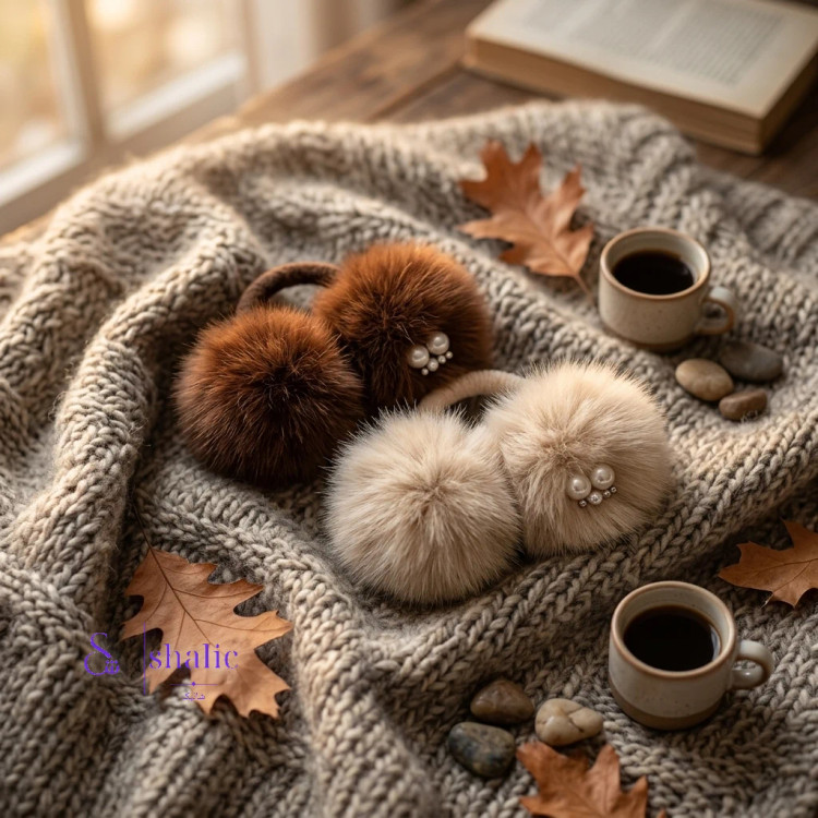 کش مو پرزی مرواریدی رنگ قهوه ای و طوسی