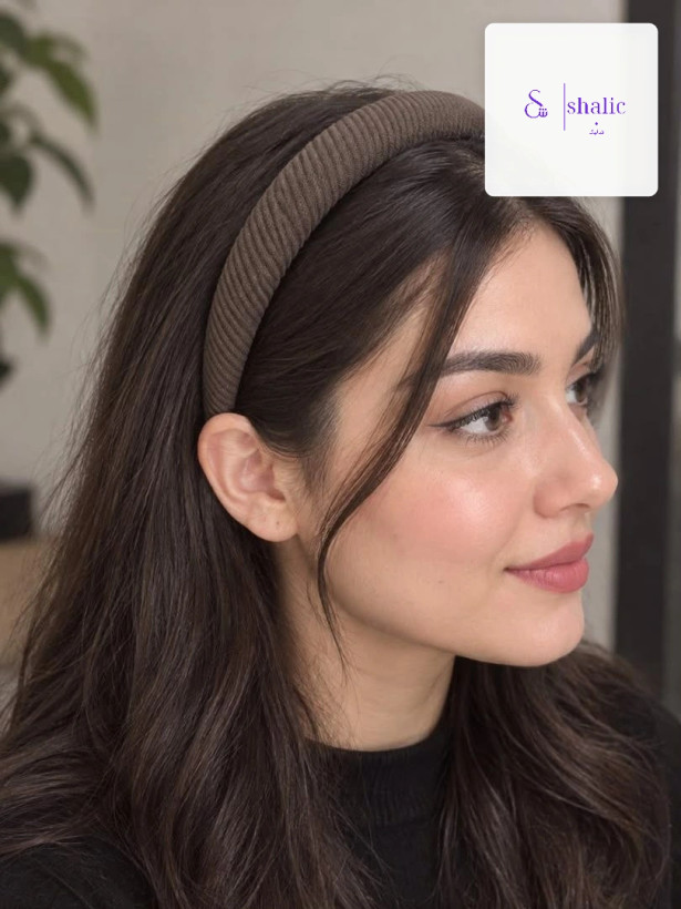 تل کبریتی زنانه رنگ قهوه ای شکلاتی روی سر مدل