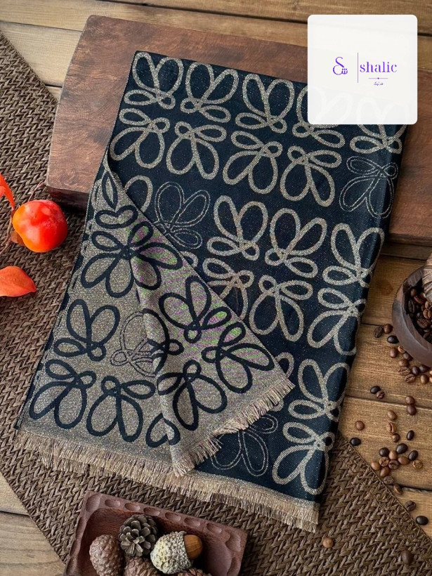 طراحی فانتزی شال کشمیر لمه با الگوی خطی لووه